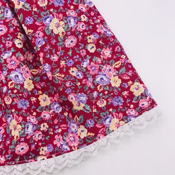 Pioneer Doll Dress & Bonnet, Handmade Outfit, For 18 Inch Dolls Rose Pink Floral - Picture 5 of 11